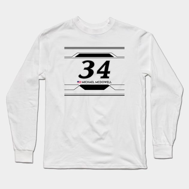 Michael McDowell #34 2023 NASCAR Design Long Sleeve T-Shirt by AR Designs 